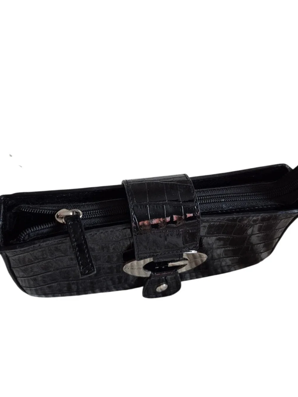 Guess Black Crocodile Embossed Small Bag - Picture 3 of 12